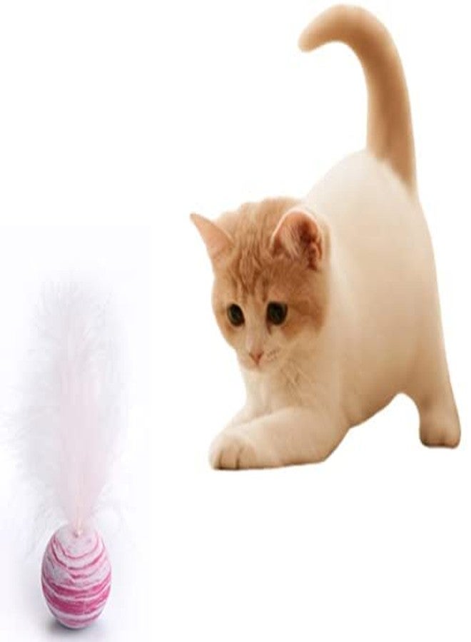 KUTKUTCat Toys Interactive Kitten | Training Balls Bite Resistant Cat Toys Interactive | Cat Toy Ball Scratch | Ball Cat Lattu Toy (Pink) - Image 2